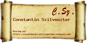 Constantin Szilveszter névjegykártya